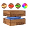 Table basse avec lumières LED vieux bois 50x50x40 cm 582178582178
