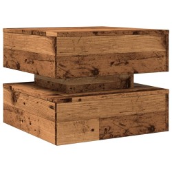 Table basse avec lumières LED vieux bois 50x50x40 cm 582178582178