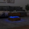 Table basse avec lumières LED vieux bois 50x50x40 cm 582178582178