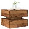 Table basse avec lumières LED vieux bois 50x50x40 cm 582178582178