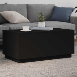 Table basse avec lumières LED noir 90x50x40 cm 582180582180