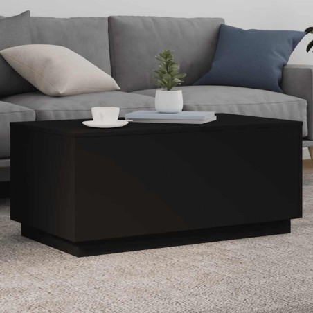 Table basse avec lumières LED noir 90x50x40 cm 582180582180