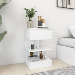 Table de chevet Blanc 40x35x65 cm Bois d’ingénierie 582181582181