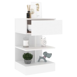 Table de chevet Blanc 40x35x65 cm Bois d’ingénierie 582181582181
