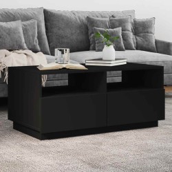 Table basse avec lumières LED noir 90x49x40 cm 582184582184