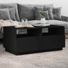 Table basse avec lumières LED noir 90x49x40 cm 582184582184