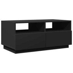 Table basse avec lumières LED noir 90x49x40 cm 582184582184