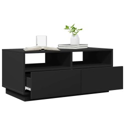 Table basse avec lumières LED noir 90x49x40 cm 582184582184