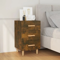 Table de chevet chêne fumé 40x40x66 cm bois d'ingénierie 582187582187