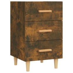 Table de chevet chêne fumé 40x40x66 cm bois d'ingénierie 582187582187