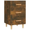 Table de chevet chêne fumé 40x40x66 cm bois d'ingénierie 582187582187