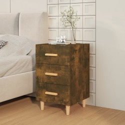 Table de chevet chêne fumé 40x40x66 cm bois d'ingénierie 582187582187