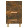 Table de chevet chêne fumé 40x40x66 cm bois d'ingénierie 582187582187