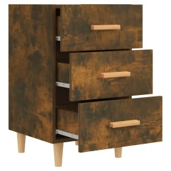 Table de chevet chêne fumé 40x40x66 cm bois d'ingénierie 582187582187