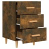 Table de chevet chêne fumé 40x40x66 cm bois d'ingénierie 582187582187