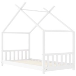 Cadre de lit d'enfant Blanc Bois de pin massif 70x140 cm 582196582196