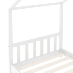 Cadre de lit d'enfant Blanc Bois de pin massif 70x140 cm 582196582196