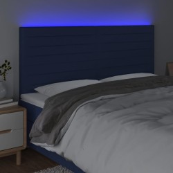 Tête de lit à LED Bleu 160x5x118/128 cm Tissu 582197582197