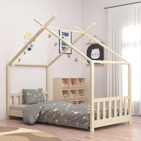Cadre de lit d'enfant Bois de pin massif 70x140 cm 582198582198