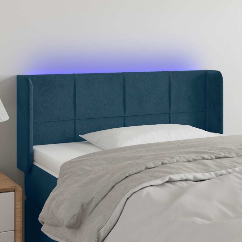 Tête de lit à LED Bleu foncé 103x16x78/88 cm Velours 582205582205