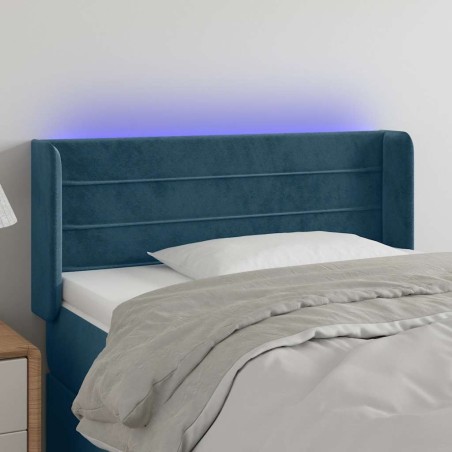 Tête de lit à LED Bleu foncé 103x16x78/88 cm Velours 582206582206