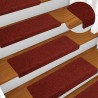 Tapis d'escalier autocollants 20 pièces 65 x 21 x 4 cm Bordure rectangulaire rouge bordeaux 582217582217