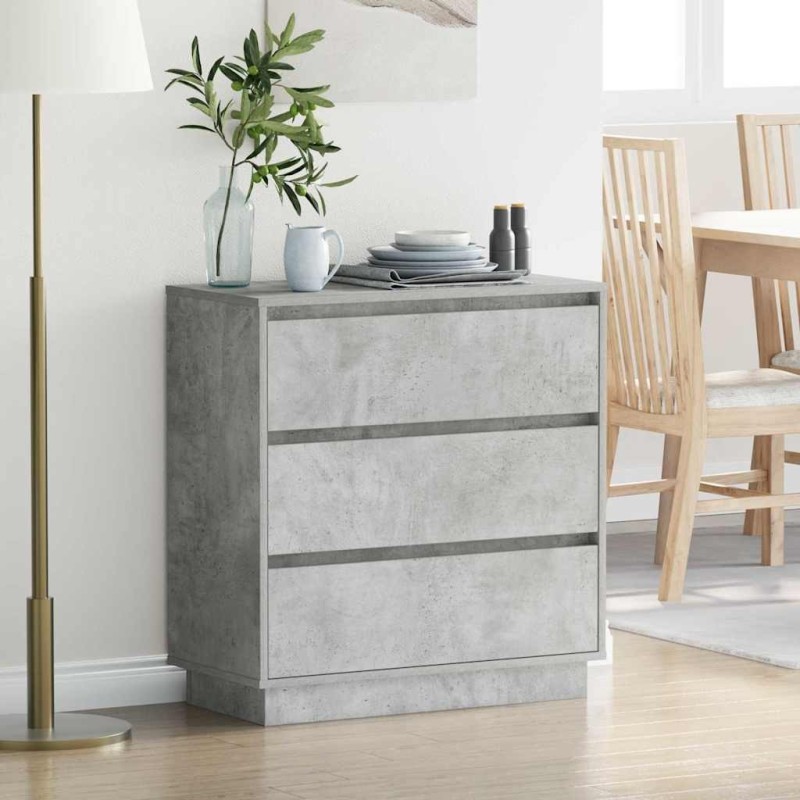 Cabinet de chevet avec tiroir Gris béton 71 x 34,5 x 75 cm 582218582218