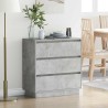 Cabinet de chevet avec tiroir Gris béton 71 x 34,5 x 75 cm 582218582218
