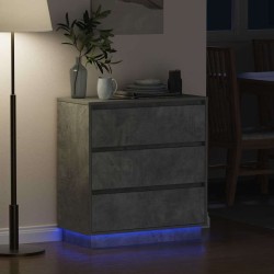 Cabinet de chevet avec tiroir Gris béton 71 x 34,5 x 75 cm 582218582218