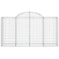 Paniers à gabions arqués 7 pcs 200x50x100/120 cm fer galvanisé 582222582222