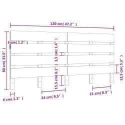 Tête de lit Blanc 120x3x80 cm Bois massif de pin 582229582229