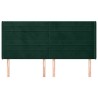 Tête de lit avec oreilles Vert foncé 183x16x118/128 cm Velours 582231582231