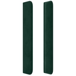 Tête de lit avec oreilles Vert foncé 183x16x118/128 cm Velours 582231582231