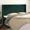 Tête de lit avec oreilles Vert foncé 183x16x118/128 cm Velours 582232582232