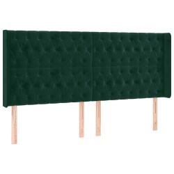 Tête de lit avec oreilles Vert foncé 183x16x118/128 cm Velours 582232582232