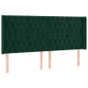 Tête de lit avec oreilles Vert foncé 183x16x118/128 cm Velours 582232582232