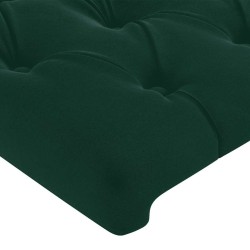 Tête de lit avec oreilles Vert foncé 183x16x118/128 cm Velours 582232582232