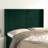 Tête de lit avec oreilles Vert foncé 147x16x118/128 cm Velours 582233582233