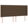 Tête de lit avec oreilles Marron foncé 203x16x118/128 cm Tissu 582234582234