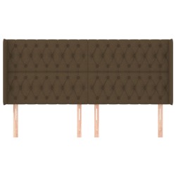 Tête de lit avec oreilles Marron foncé 203x16x118/128 cm Tissu 582234582234