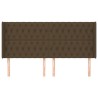 Tête de lit avec oreilles Marron foncé 203x16x118/128 cm Tissu 582234582234