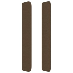 Tête de lit avec oreilles Marron foncé 203x16x118/128 cm Tissu 582234582234