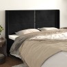 Tête de lit avec oreilles Noir 203x16x118/128 cm Velours 582238582238