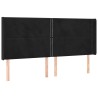 Tête de lit avec oreilles Noir 203x16x118/128 cm Velours 582238582238