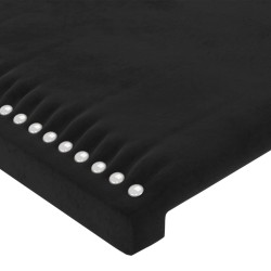 Tête de lit avec oreilles Noir 203x16x118/128 cm Velours 582238582238