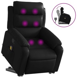 Fauteuil inclinable de massage Noir Similicuir 582242582242