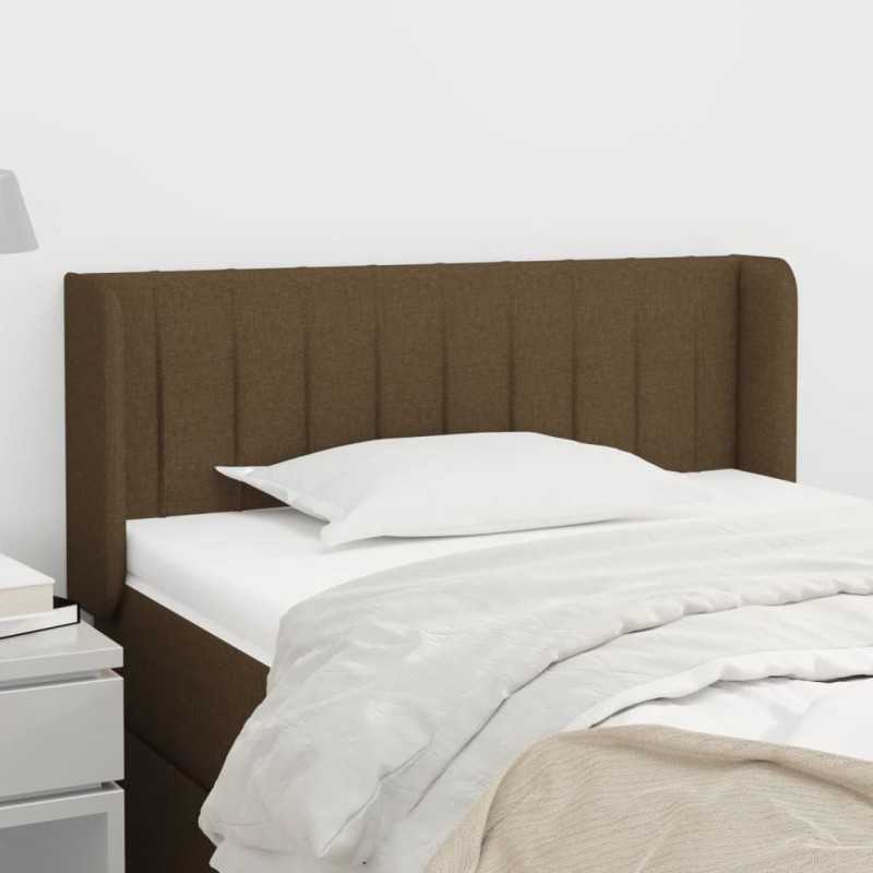 Tête de lit avec oreilles Marron Foncé 103x16x78/88 cm Tissu 582245582245