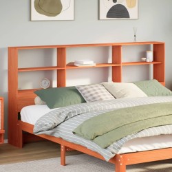 Tête de lit avec rangement cire marron 180cm bois massif de pin 582247582247