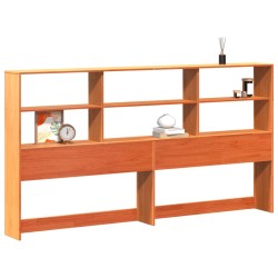 Tête de lit avec rangement cire marron 180cm bois massif de pin 582247582247