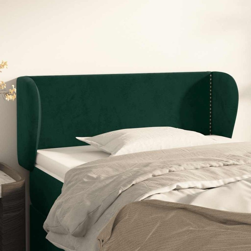 Tête de lit avec oreilles Vert foncé 83x23x78/88 cm Velours 582250582250